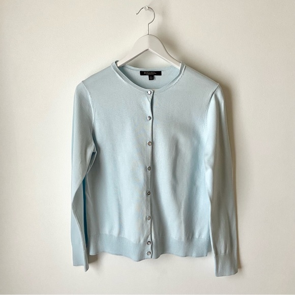 Brooks Brothers Sweaters - Brooks Brothers Baby Blue Supima Cotton Cardigan Size Large